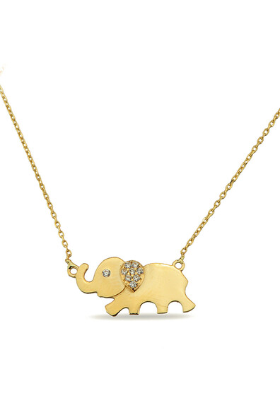 14 Ayar Altın Fil Kolye