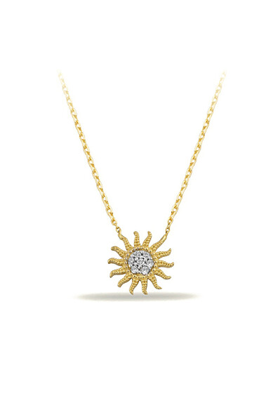 14 Ayar Altın Minimal Güneş Kolye