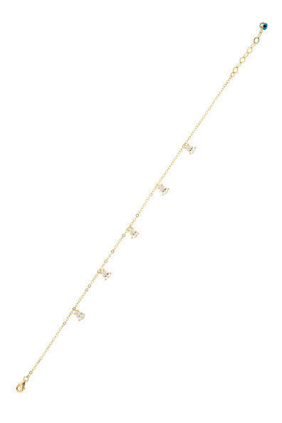 14 Ayar Altın Damla Taşlı Halhal