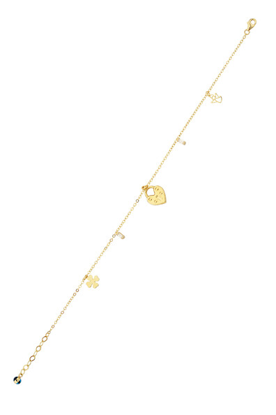 14 Ayar Altın Kalp Halhal