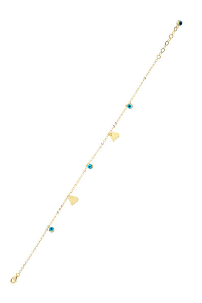 14 Ayar Altın Göz Ve Kalp Figürleri Halhal