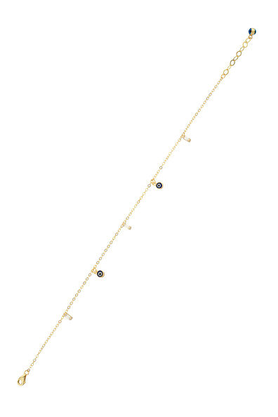 14 Ayar Altın Nazar Boncugu Ve Baget Halhal