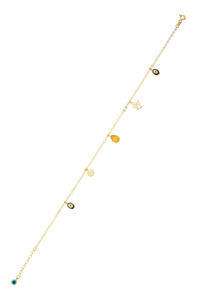 14 Ayar Altın Damla Taşlı Halhal