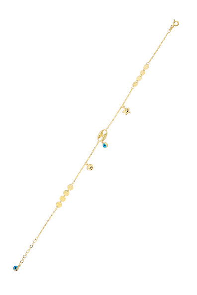 14 Ayar Altın Pullu Ve Figürlü Halhal