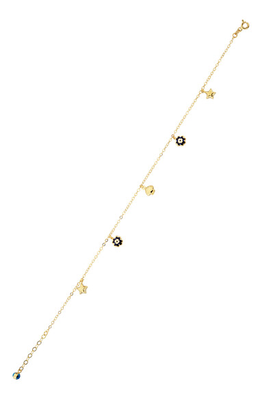 14 Ayar Altın Çiçekli Halhal