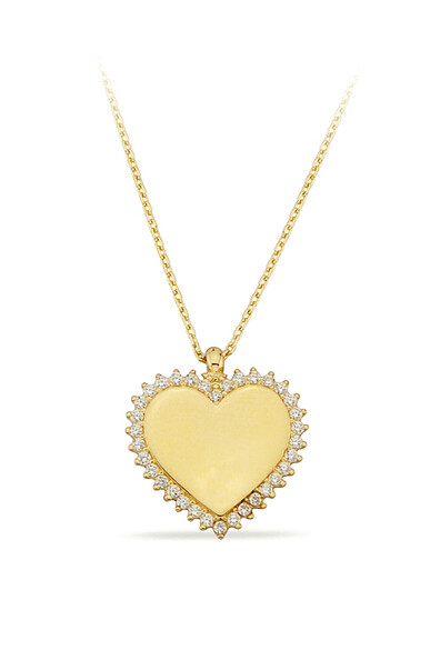 14 Ayar Altın Plaka Kalp Kolye