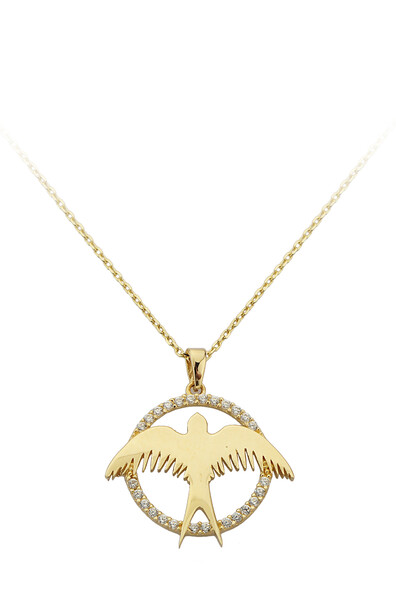 14 Ayar Altın Kuş Kolye