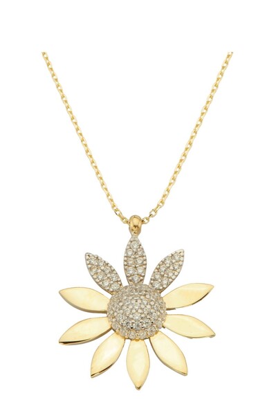 14 Ayar Altın Papatya Kolye