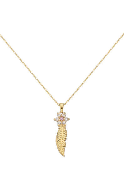 14 Ayar Altın Tüy Kolye