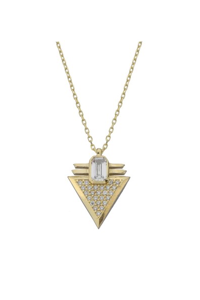 14 Ayar Altın Üçgen Kolye