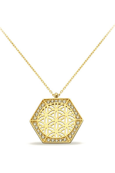 14 Ayar Altın Yaşam Çiçeği Kolye