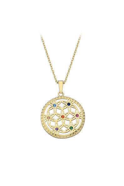 14 Ayar Altın Yaşam Çiçeği Kolye