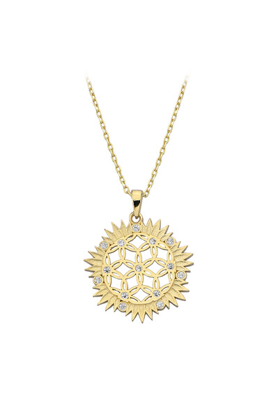 14 Ayar Altın Yaşam Çiçeği Kolye