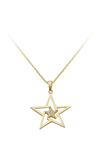 14 Ayar Altın Yıldız Kolye