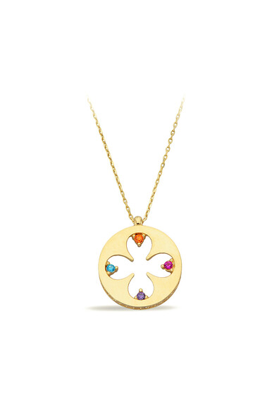 14 Ayar Altın Yonca Kolye