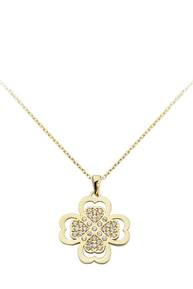 14 Ayar Altın Yonca Kolye