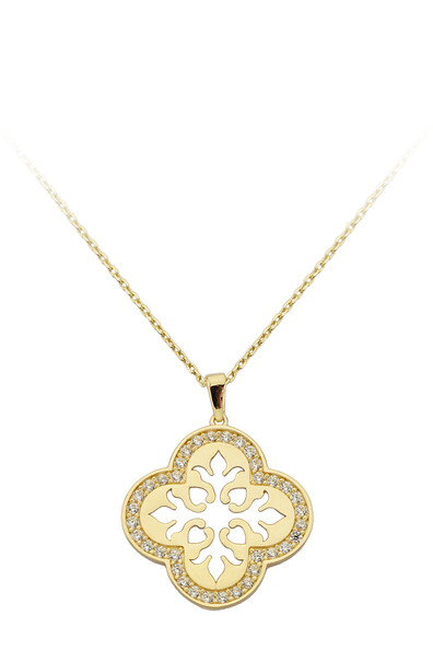 14 Ayar Altın Yonca Kolye