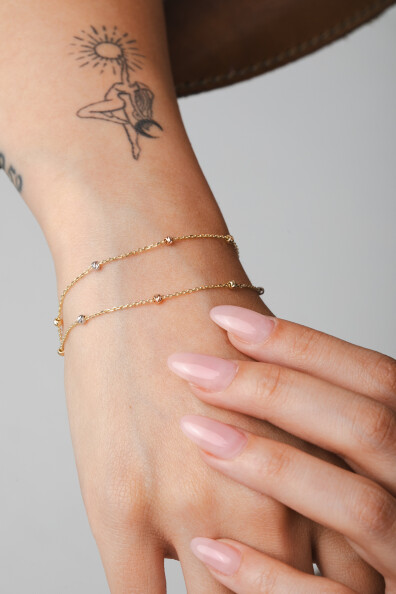 14 Ayar Altın 3 Renk Dorika Bileklik