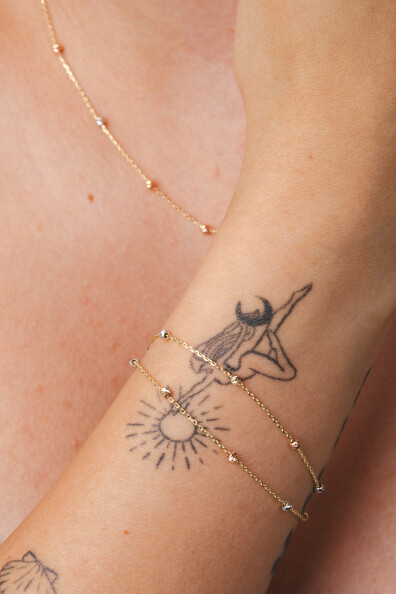 14 Ayar Altın 3 Renk Dorika Kolye ve Bileklik