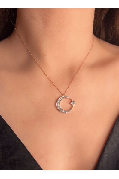 14 Ayar Altın Ay Yıldız Kolye