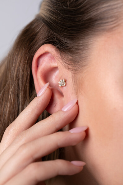 14 Ayar Altın Güneş Küpe