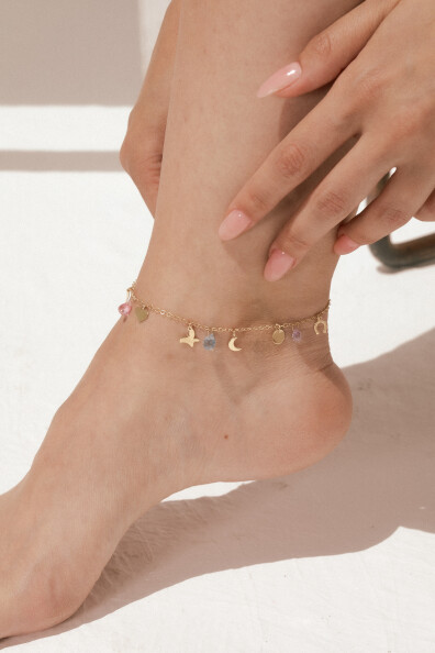 14 Ayar Altın Pullu Figürlü Halhal