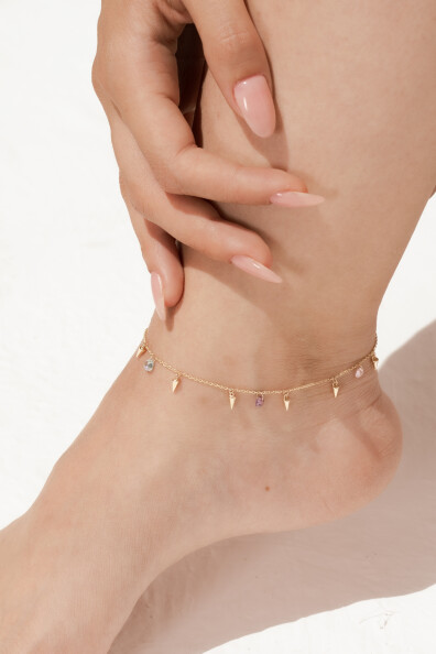 14 Ayar Altın Minik Üçgen Halhal