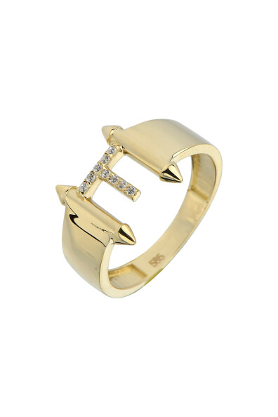 14 Ayar Altın T Harf Yüzük