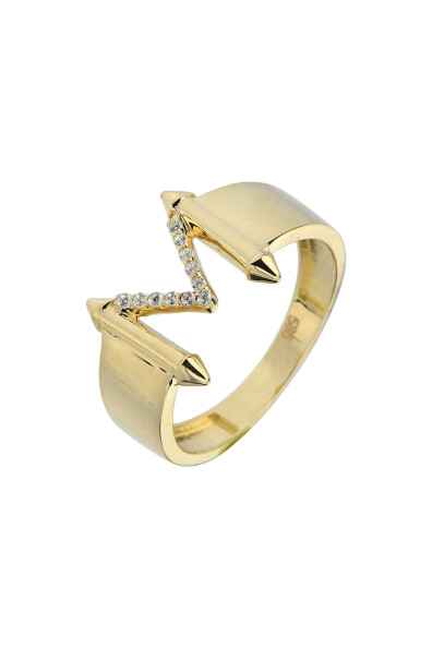 14 Ayar Altın V Harf Yüzük