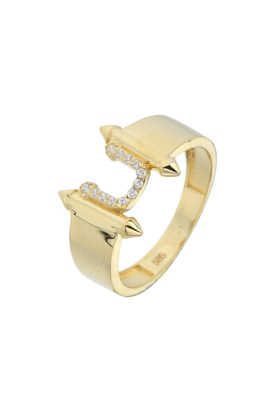 14 Ayar Altın U Harf Yüzük