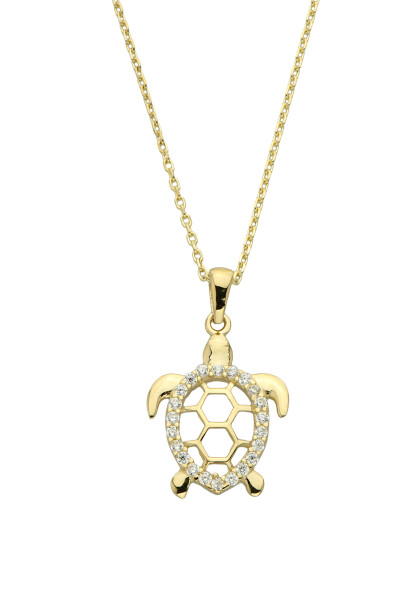 14 Ayar Altın Kaplumbağ Kolye