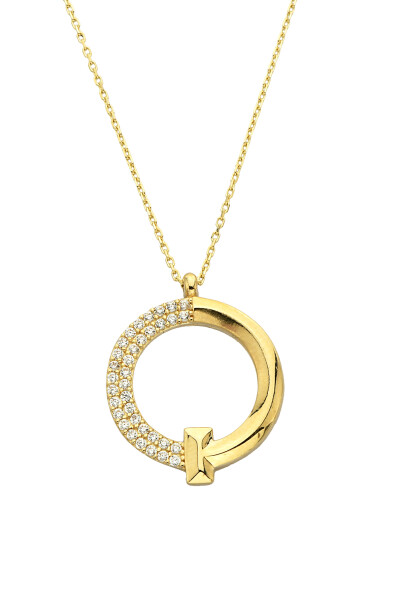 14 Ayar Altın Yarı Taşlı Halka Kolye