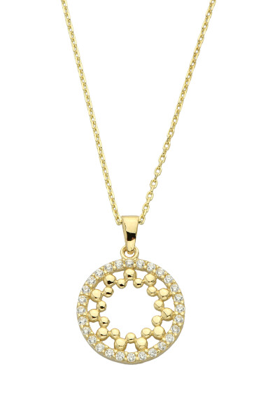 14 Ayar Altın Güneş Döngüsü Kolye