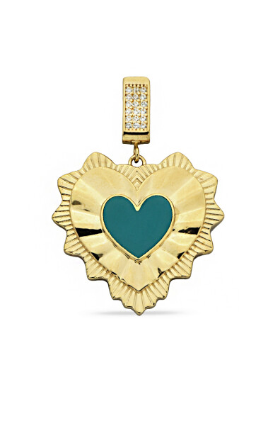 14 Ayar Altın Mineli Kalp Kolye Ucu