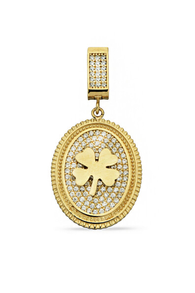 14 Ayar Altın Yonca Kolye Ucu