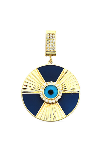 14 Ayar Altın Mineli Göz Kolye Ucu