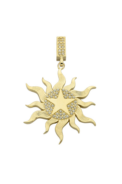 14 Ayar Altın Güneş Kolye Ucu