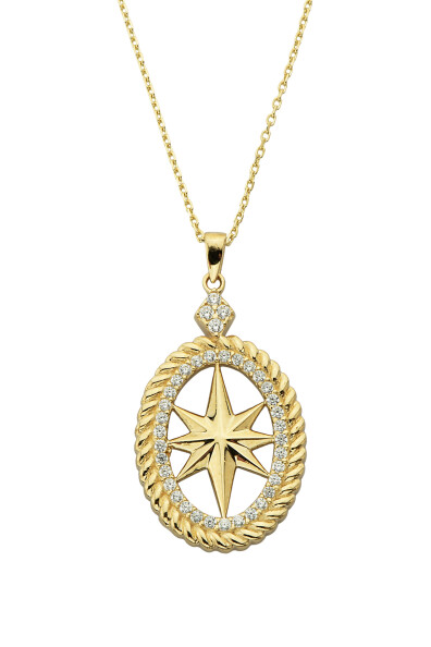 14 Ayar Altın Kutup Yıldızı Kolye