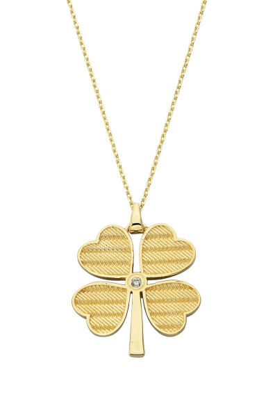 14 Ayar Altın Yonca Kolye