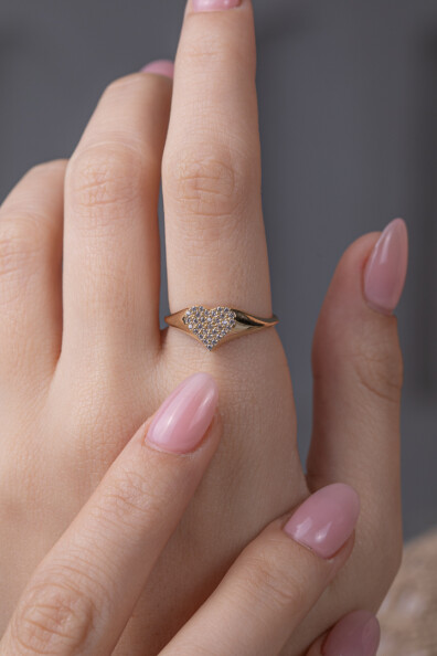 14 Ayar Altın Kalp Yüzük