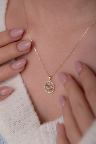 14 Ayar Altın Ağaç Kolye