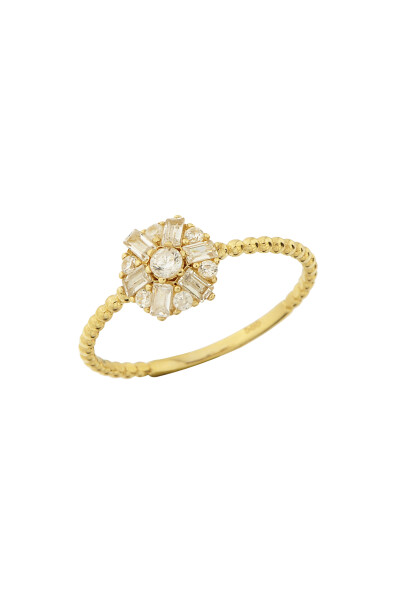 14 Ayar Altın Çiçek Motifli Yüzük