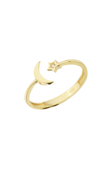 14 Ayar Altın Ayyıldız Yüzük