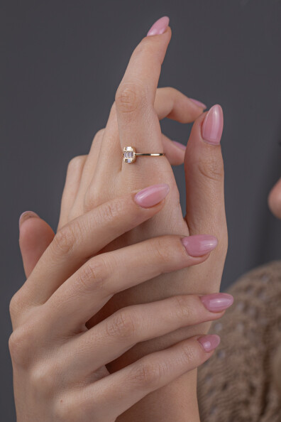 14 Ayar Altın Baget Yüzük