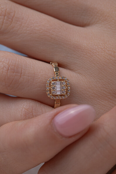 14 Ayar Altın Baget Yüzük