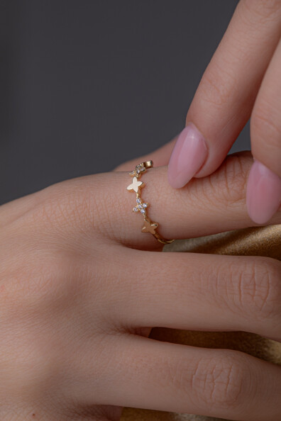 14 Ayar Altın Kelebek Yüzük