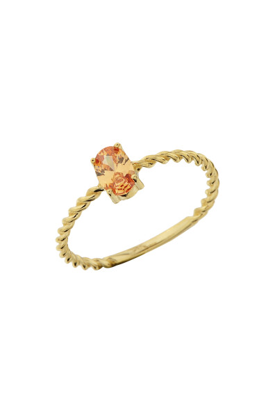 14 Ayar Altın Oval Taş Yüzük