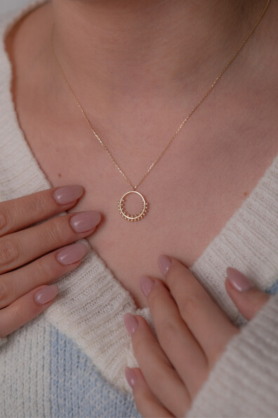 14 Ayar Altın Güverseli Kolye