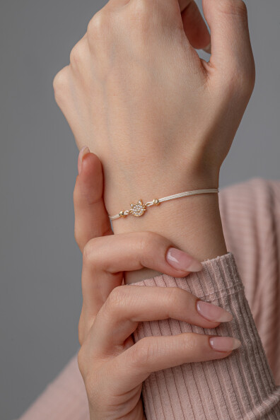 14 Ayar Altın İpli Kedi Bileklik