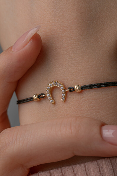 14 Ayar Altın İpli Nal Bileklik